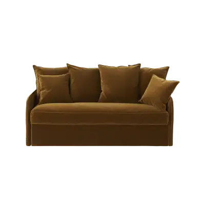 Canapé convertible lit, 3 places, AUGUSTE, Velours, déhoussable