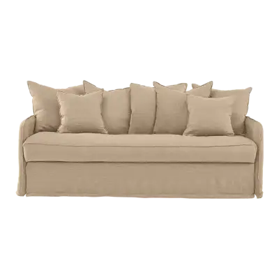 Canapé convertible 4 places AUGUSTE, Mix Coton-Lin, Déhoussable