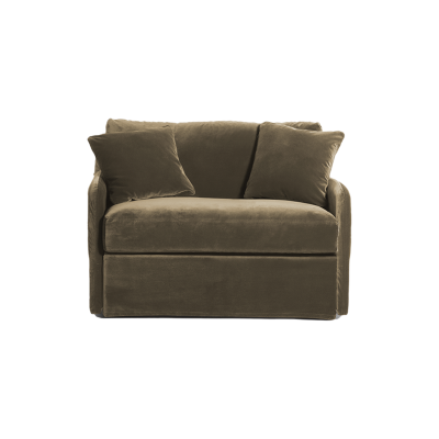 Canapé convertible 1,5 place GASPARD - Velours déhoussable