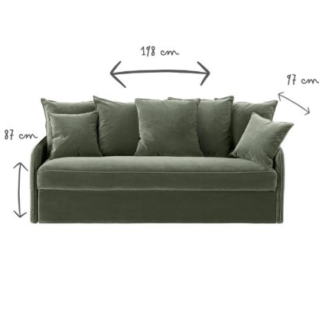 AUGUSTE COVERTIBLE 4 PLACES VELOURS