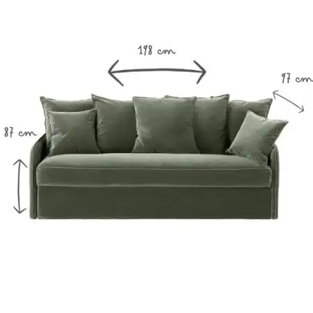 AUGUSTE COVERTIBLE 4 PLACES VELOURS