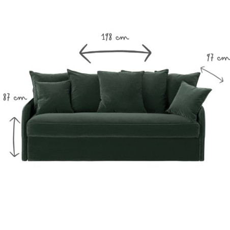 AUGUSTE COVERTIBLE 4 PLACES VELOURS