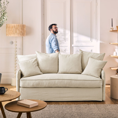 AUGUSTE CONVERTIBLE 3 PLACES COTON-LIN