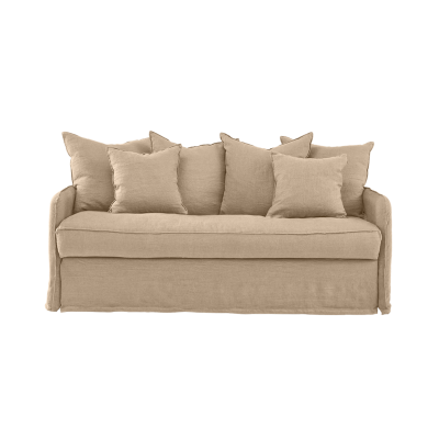 Canapé convertible 3 places AUGUSTE - Coton-Lin déhoussable