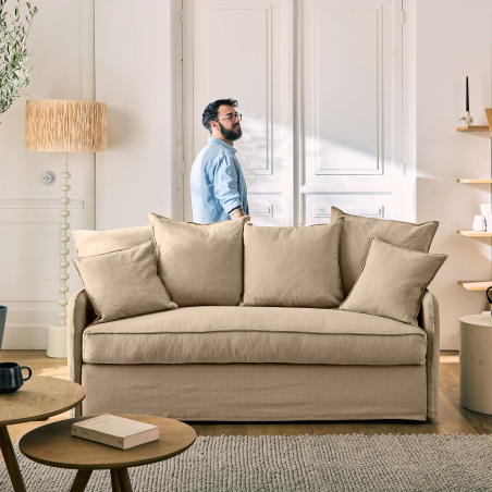 AUGUSTE CONVERTIBLE 3 PLACES COTON-LIN