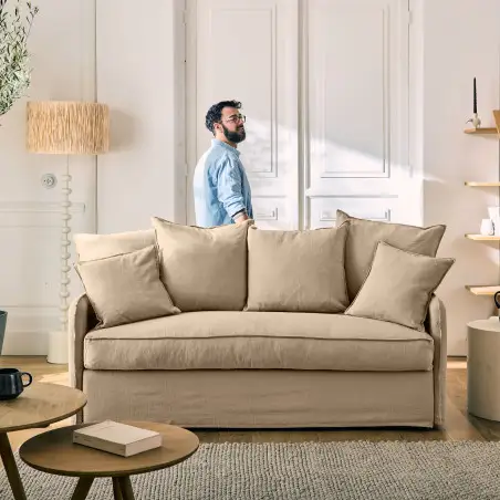 AUGUSTE CONVERTIBLE 3 PLACES COTON-LIN