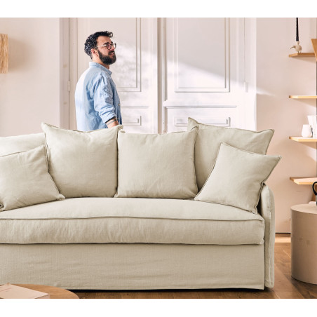 AUGUSTE convertible 4places mix coton-lin