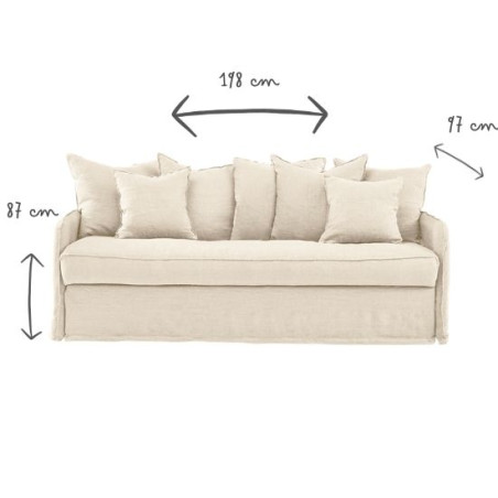 AUGUSTE convertible 4places mix coton-lin