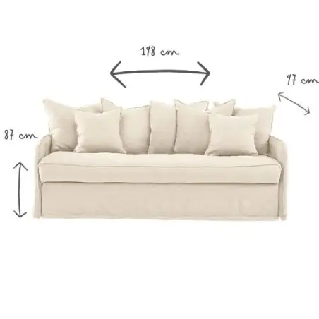 AUGUSTE convertible 4places mix coton-lin