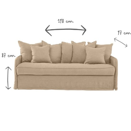 AUGUSTE convertible 4places mix coton-lin