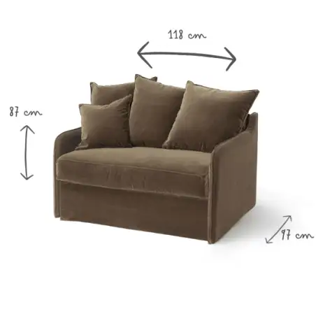 AUGUSTE convertible 1,5 place velours