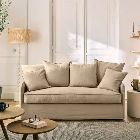 AUGUSTE fixe 3 places coton-lin