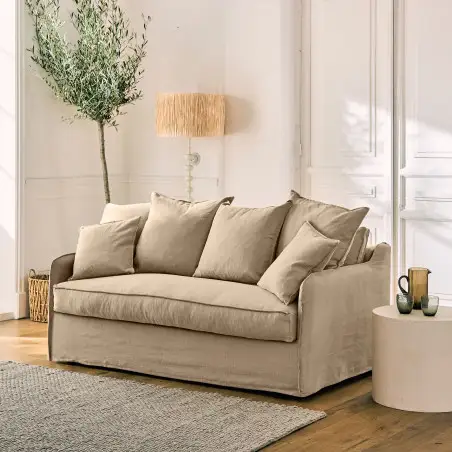 AUGUSTE fixe 3 places coton-lin
