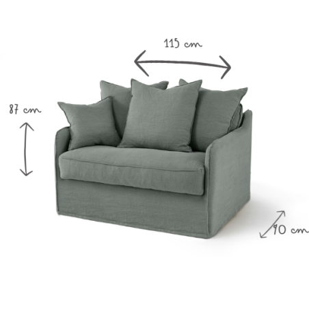 Auguste fixe loveseat coton-lin