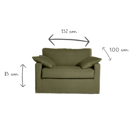Canapé LEON Loveseat Fixe lin