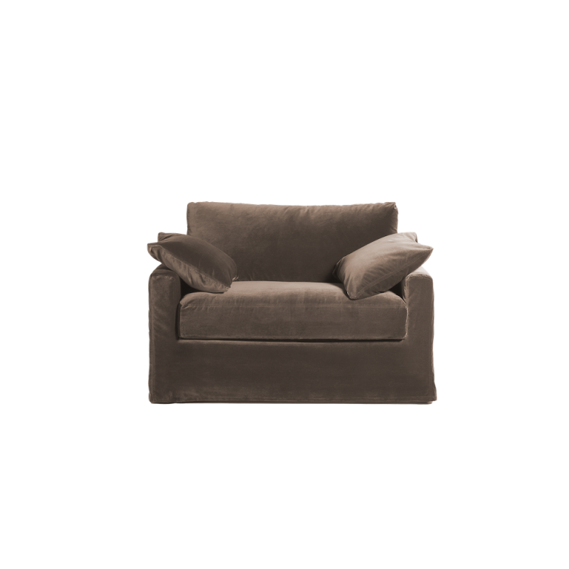 Canapé LEON fixe, loveseat 1,5 place, Velours