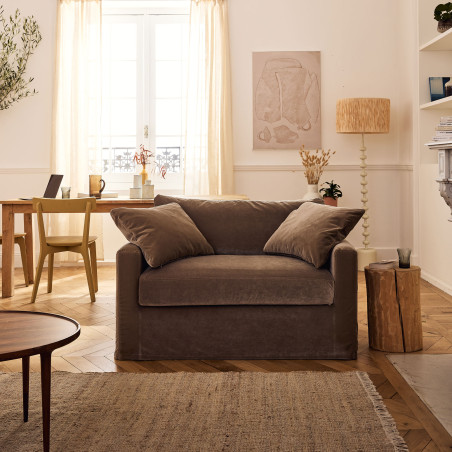 Canapé LEON fixe, loveseat 1,5 place, Velours
