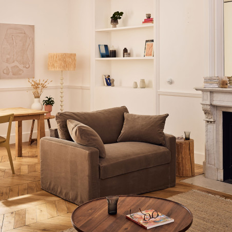 Canapé LEON fixe, loveseat 1,5 place, Velours