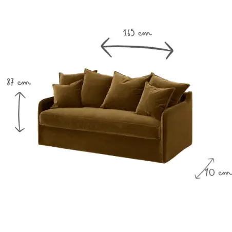 AUGUSTE fixe 2 places velours 