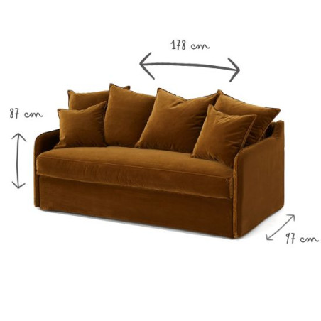 AUGUSTE CONVERTIBLE 3 PLACES VELOURS